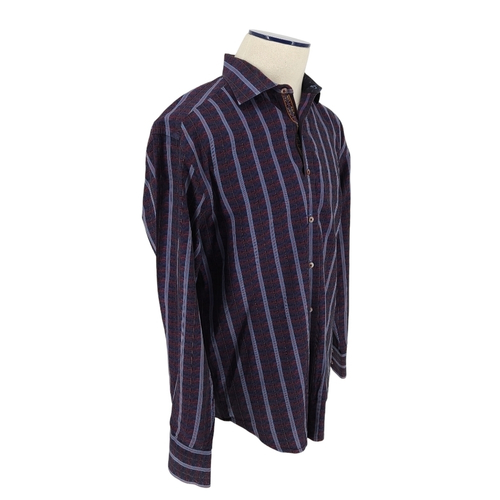 Robert Graham Shirt Multicolor Striped Long Sleeve Button Up Collared XL - Picture 2 of 7